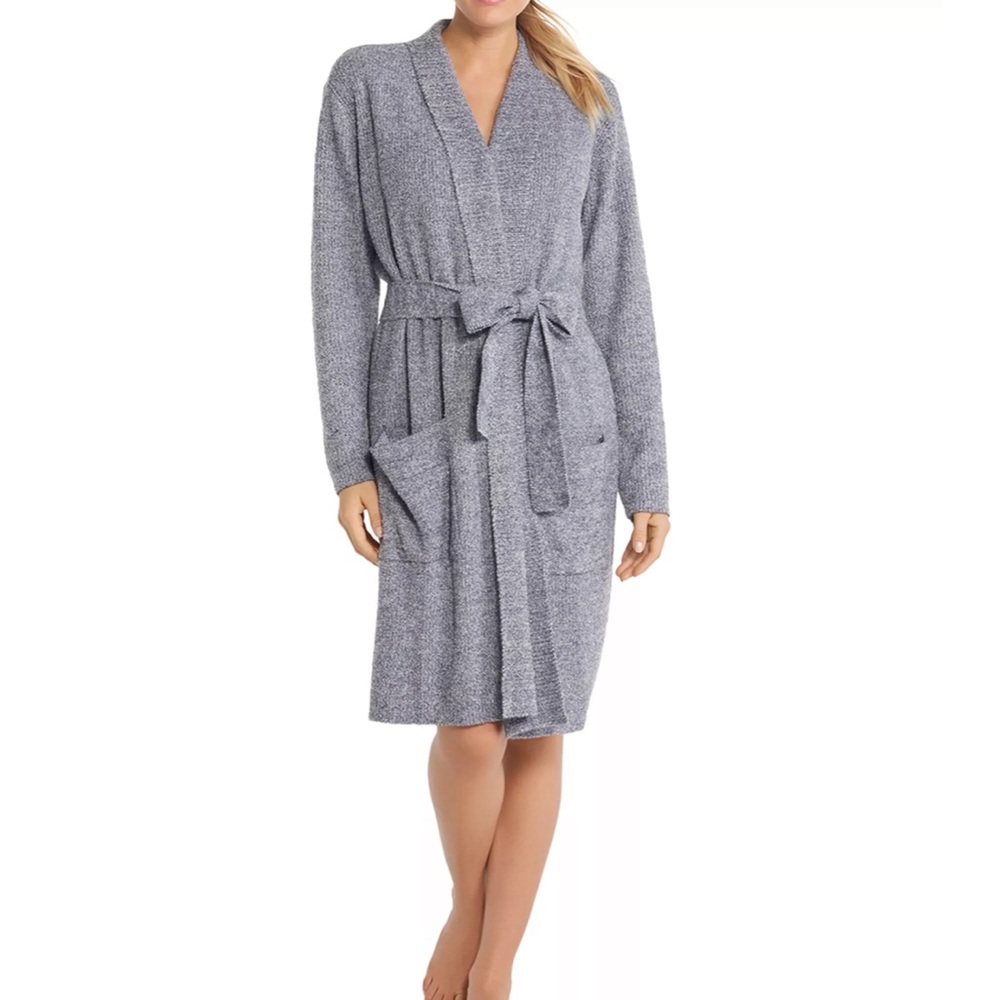 NWT SIZE S/M Barefoot Dreams CozyChic Lite Ribbed Robe Blue